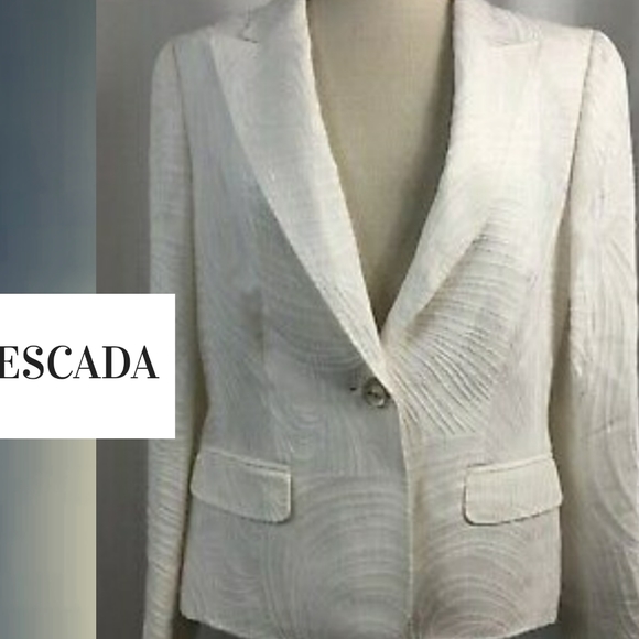 Women's Escada Textured Blazer Cream - Picture 1 of 10